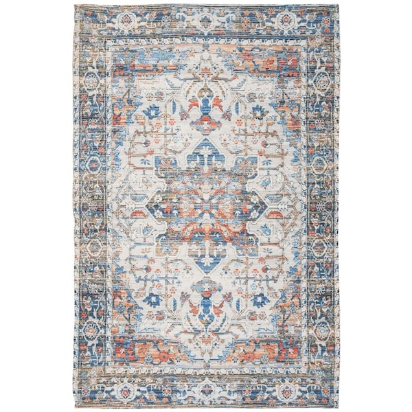 Safavieh 6 x 9 ft. Saffron Hand Loomed Rectangle Area Rug Grey & Blue SFN543F-6 - main